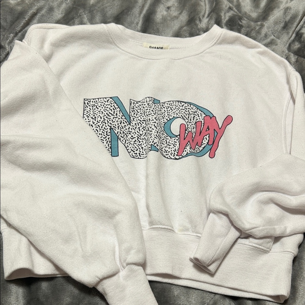 Garage White Sweatshirt with Graphic Design
